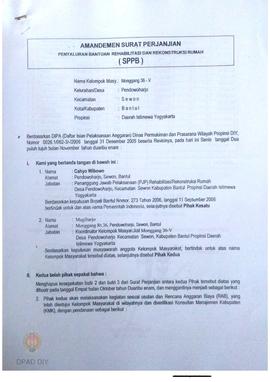 Surat Perjanjian Penyaluran Bantuan Rehabilitasi dan Rekonstruksi Rumah (SPPB),  Nama Kelompok Mo...