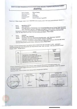 Berita Acara Penarikan/Penggunaan Dana Rehabilitasi/Rekonstruksi Rumah (BAPPD) Rusak Berat, Nama ...
