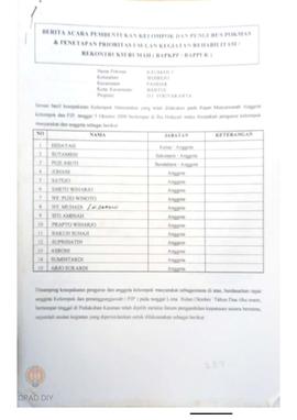 Berita Acara Pembentukan Kelompok dan Pengurus POKMAS & Penetapan prioritas usulan kegiatan R...