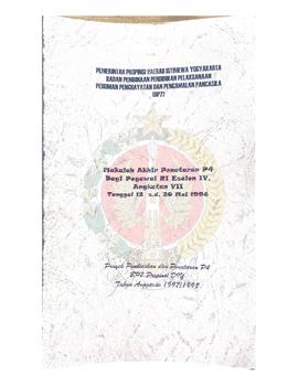 Makalah Akhir Penataran P-4 bagi Pegawai Republik Indonesia Eselon IV angkatan VII tanggal 12 sam...