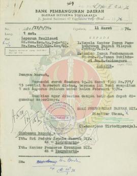 Laporan realisasi surat keputusan Menteri Keuangan RI bulan Agustus 1976.