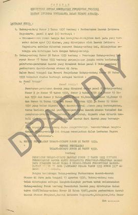 Surat Biro Hukum,Organisasi dan tatalaksana Setwilda Propinsi DIY. catatan tentang sehubungan den...