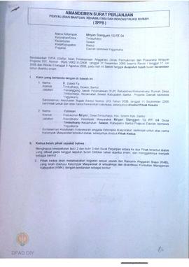 Amandemen Surat Perjanjian Penyaluran Bantuan Rehabilitasi dan Rekonstruksi Rumah (SPPB),  Nama K...
