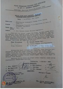 Berita Acara Hasil Evaluasi Negosiasi Penawaran untuk penunjukan langsung dengan pekerjaan penyel...