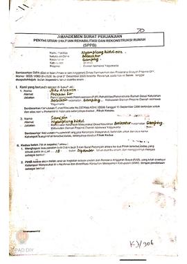 Amandemen Surat Perjanjian Penyaluran Bantuan Rehabilitasi dan Rekonstruksi Rumah (SPPB),  Nama K...