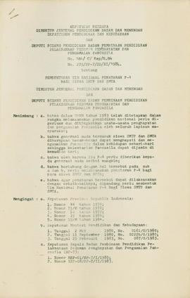 Surat Keputusan bersama Dirjen Pendidikan Dasar dan Menengah Departemen Pendidikan dan Kebudayaan...
