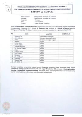 Berita Acara Penarikan / Penggunaan dana Rehab / Rekonsiliasi Rumah ( BAPPD ) untuk Rumah Rusak B...