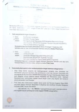 Surat Perjanjian Penyaluran Bantuan Rehabilitasi dan Rekonstruksi Rumah (SPPB), Nama Kelompok Mas...