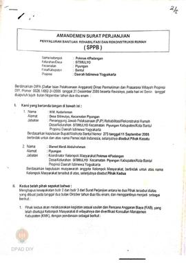 Amandemen Surat Perjanjian Penyaluran Bantuan Rehabilitasi dan Rekonstruksi Rumah (SPPB),  Nama K...