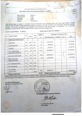 Laporan Kemajuan Pekerjaan Rehabilitasi dan Rekonstruksi rumah,  Nama Kelompok Masyarakat Dukuh 1...