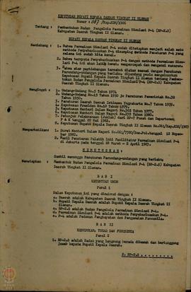 Keputusan Bupati Kepala Daerah Tingkat II Sleman Nomor:  087/Kep.KDH/1986 tentang Pembentukan Bad...