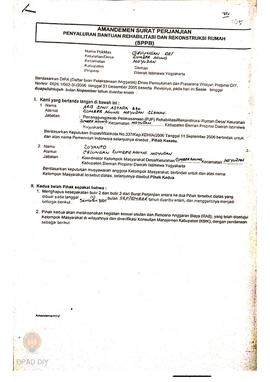 Amandemen Surat Perjanjian Penyaluran Bantuan Rehabilitasi dan Rekonstruksi Rumah (SPPB),  Nama K...