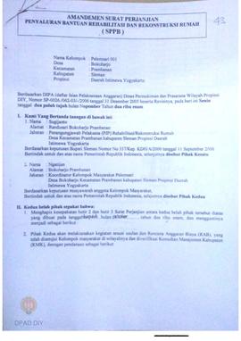Amandemen Surat Perjanjian Penyaluran Bantuan Rehabilitasi dan Rekonstruksi Rumah (SPPB),  Nama K...