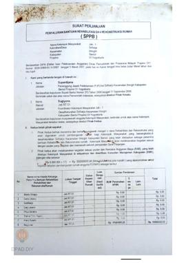 Surat Perjanjian Penyaluran Bantuan Rehabilitasi dan Rekonstruksi Rumah (SPPB), Nama Kelompok Jat...