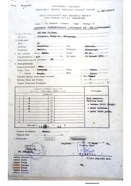 Laporan hasil pemeriksaan lapangan ke II BPSB II Jateng dan DIY jenis tanaman padi sawah Varitas ...