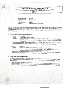 Amandemen Surat Perjanjian Penyaluran Bantuan Rehabilitasi dan Rekonstruksi Rumah (SPPB),  Nama K...