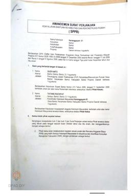 Amandemen Surat Perjanjian Penyaluran Bantuan Rehabilitasi dan Rekonstruksi Rumah (SPPB), Nama Ke...