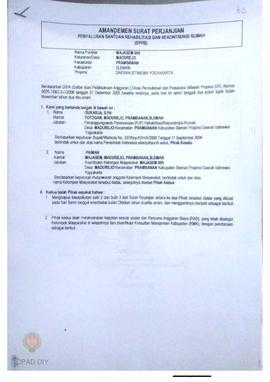 Amandemen Surat Perjanjian Penyaluran Bantuan Rehabilitasi dan Rekonstruksi Rumah (SPPB),  Nama K...