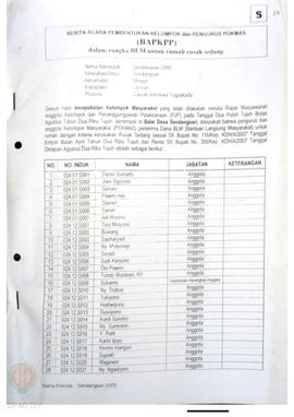 Berita Acara Pembentukan Kelompok dan Pengurus Pokmas (BAPKPP) dalam Rangka BLM untuk Rumah Rusak...