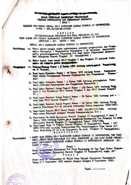 Kumpulan Salinan Keputusan Kepala BP-7 Kabupaten Daerah Tingkat II Gunung Kidul tentang penyeleng...