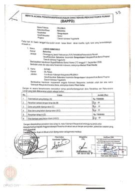 Berita Acara Penarikan/Penggunaan Dana Rehabilitasi/Rekonstruksi Rumah (BAPPD) Rusak Sedang, Nama...