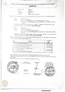 Berita Acara Penarikan/Penggunaan Dana Rehabilitasi/Rekonstruksi Rumah (BAPPD) Rusak Berat, Nama ...