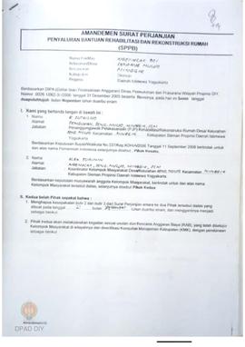 Amandemen Surat Perjanjian Penyaluran Bantuan Rehabilitasi dan Rekonstruksi Rumah (SPPB),  Nama K...