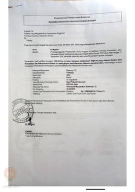 Permohonan Pembayaran Bantuan Rehabilitasi dan Rekonstruksi Rumah, Nama Kelompok Masyarakat Blawo...