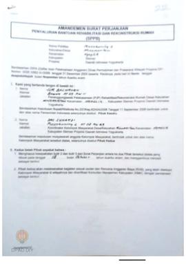 Amandemen Surat Perjanjian Penyaluran Bantuan Rehabilitasi dan Rekonstruksi Rumah (SPPB),  Nama K...