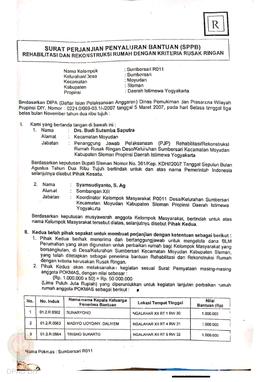 Checklist Kelengkapan Dokumen untuk Pencairan Dana Rehabilitasi dan Rekonstruksi Rumah Rusak Ring...
