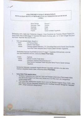 Amandemen Surat Perjanjian Penyaluran Bantuan Rehabilitasi dan Rekonstruksi Rumah (SPPB),  Nama K...