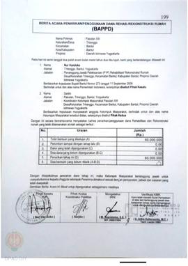 Berita Acara Penarikan/Penggunaan Dana Rehabilitasi/Rekonstruksi Rumah (BAPPD) Rusak Sedang, Nama...