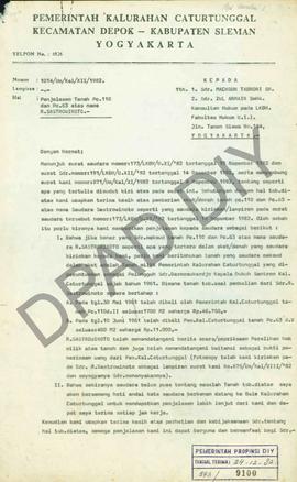 Surat dari Pemerintah Kalurahan Catur Tunggal Depok Sleman kpada Machsun tabroni SH. ttg Penjelas...