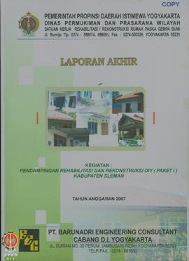 Laporan Akhir Kegiatan Pendampingan Rehabilitasi dan Rekonstruksi Daerah Istimewa Yogyakarta (Pak...