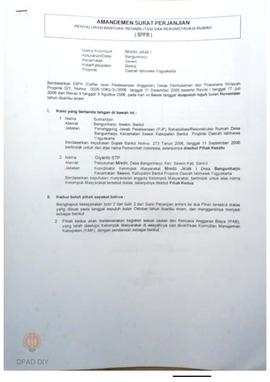 Amandemen Surat Perjanjian Penyaluran Bantuan Rehabilitasi dan Rekonstruksi Rumah (SPPB),  Nama K...