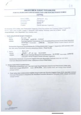 Amandemen Surat Perjanjian Penyaluran Bantuan Rehabilitasi dan Rekonstruksi Rumah (SPPB),  Nama K...