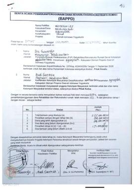 Berita Acara Penarikan / Penggunaan dana Rehab / Rekonsiliasi Rumah ( BAPPD ) untuk Rumah Rusak B...
