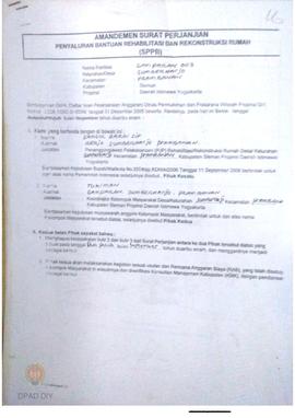Amandemen Surat Perjanjian Penyaluran Bantuan Rehabilitasi dan Rekonstruksi Rumah (SPPB),  Nama K...