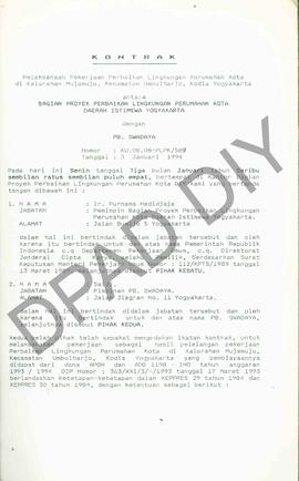 Surat dari Pemimpin Proyek Perbaikan Lingkungan Perumahan Kota DIY kepada PB. Swadaya Yogyakarta,...