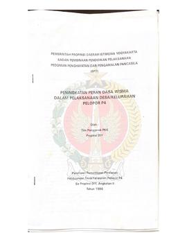 Kumpulan Makalah dalam Penataran Pemantapan Persiapan Pelaksanaan Desa/Kelurahan Pelopor P-4 se-P...