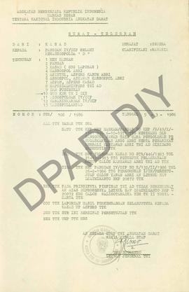 Surat telegram dari Kepala Staf Angkatan Darat kepada Pangdam IV/ Diponegoro selaku Dewan sospold...