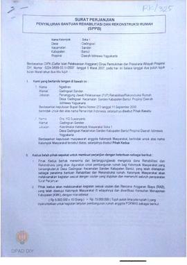 Surat Perjanjian Penyaluran Bantuan Rehabilitasi dan Rekonstruksi Rumah (SPPB),  Nama Kelompok So...