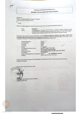 Permohonan Pembayaran Bantuan Rehabilitasi dan Rekonstruksi Rumah, Nama Kelompok Masyarakat Mojoh...