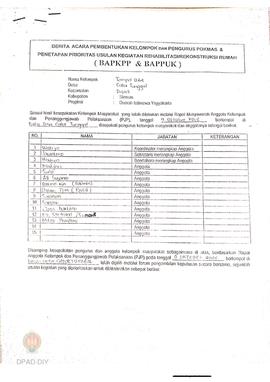 Berita Acara Pembentukan Kelompok dan Pengurus Pokmas dan Penetapan Prioritas Usulan Kegiatan Reh...