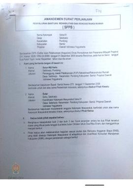 Amandemen Surat Perjanjian Penyaluran Bantuan Rehabilitasi dan Rekonstruksi Rumah (SPPB),  Nama K...