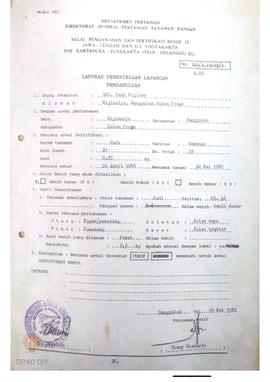 Laporan dari Balai Pengawasan dan Sertifikasi Benih II Jawa Tengah dan DIY tentang Hasil Pemeriks...
