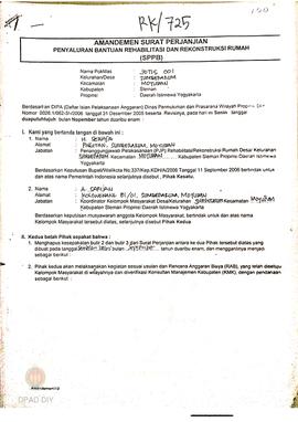 Amandemen Surat Perjanjian Penyaluran Bantuan Rehabilitasi dan Rekonstruksi Rumah (SPPB),  Nama K...