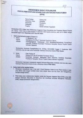 Amandemen Surat Perjanjian Penyaluran Bantuan Rehabilitasi dan Rekonstruksi Rumah (SPPB),  Nama K...