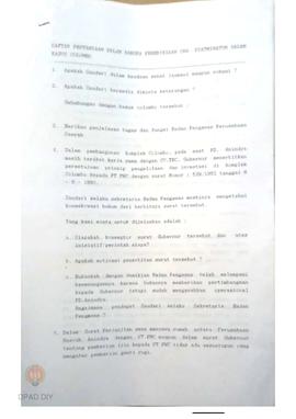 Laporan sementara kasus Colombo yakni kasus dalam rangka pembangunan Kompleks Colombo.