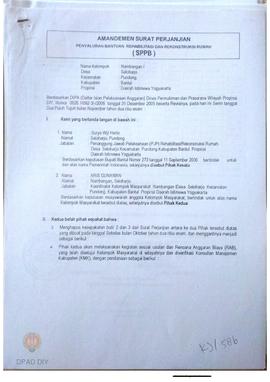 Amandemen Surat Perjanjian Penyaluran Bantuan Rehabilitasi dan Rekonstruksi Rumah (SPPB),  Nama K...